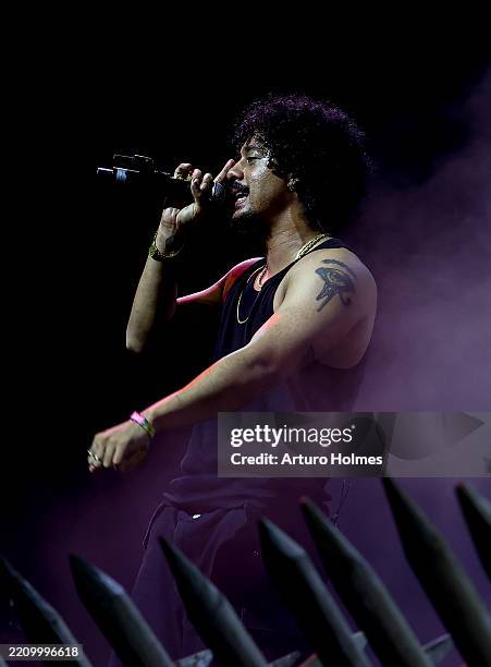 Hanumankind performs at the Mojave Tent during the 2025 Coachella Valley Music and Arts Festival at Empire Polo Club on April 12, 2025 in Indio,...