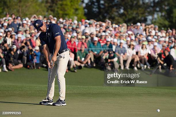 Bryson DeChambeau in action, putt on Sunday at Augusta National. Augusta, GA 4/13/2025 CREDIT: Erick W. Rasco