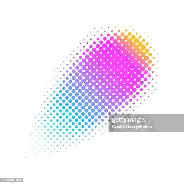 half tone dot pattern comet with speed light trail - polka dot stock illustrations