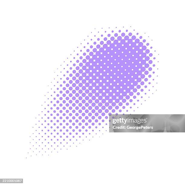 half tone dot pattern comet with speed light trail - silk screen stock illustrations