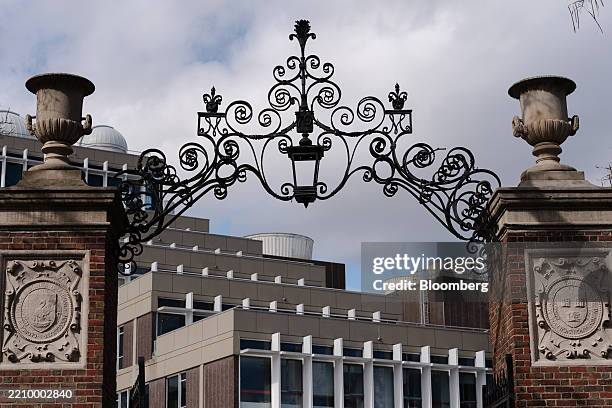 Gateway on the Harvard University campus in Cambridge, Massachusetts, US, on Wednesday, April 16, 2025. President Donald Trump escalated his...