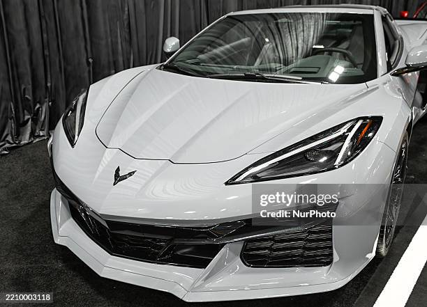 New 2025 Chevrolet Corvette on display at the Edmonton Motor Show on April 13 in Edmonton, Alberta, Canada.