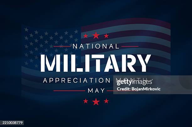 illustrations, cliparts, dessins animés et icônes de affiche du mois national de reconnaissance militaire, mai. vector - admiration
