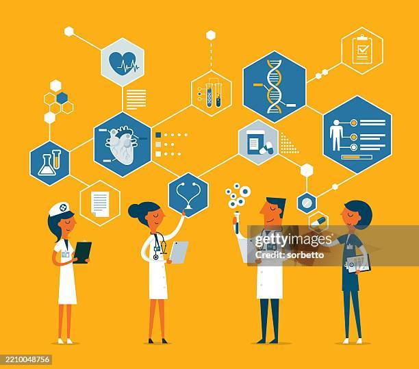 checking health data - usability testing stock illustrations