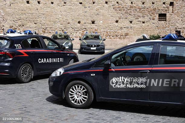Carabinieri cars are seen in Rome, Italy on April 16, 2025.
