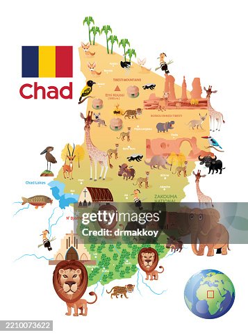 Mapa dos desenhos animados do Chade Mapa dos desenhos animados do Chade