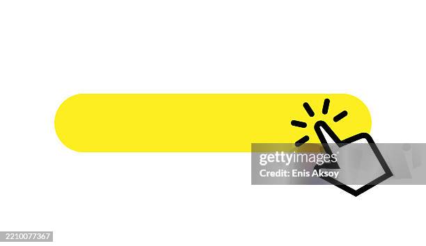 ilustraciones, imágenes clip art, dibujos animados e iconos de stock de botón de clic e icono de cursor: símbolo de interfaz de usuario para la navegación del sitio web, cta, aplicación móvil y marketing digital - iniciar sesión