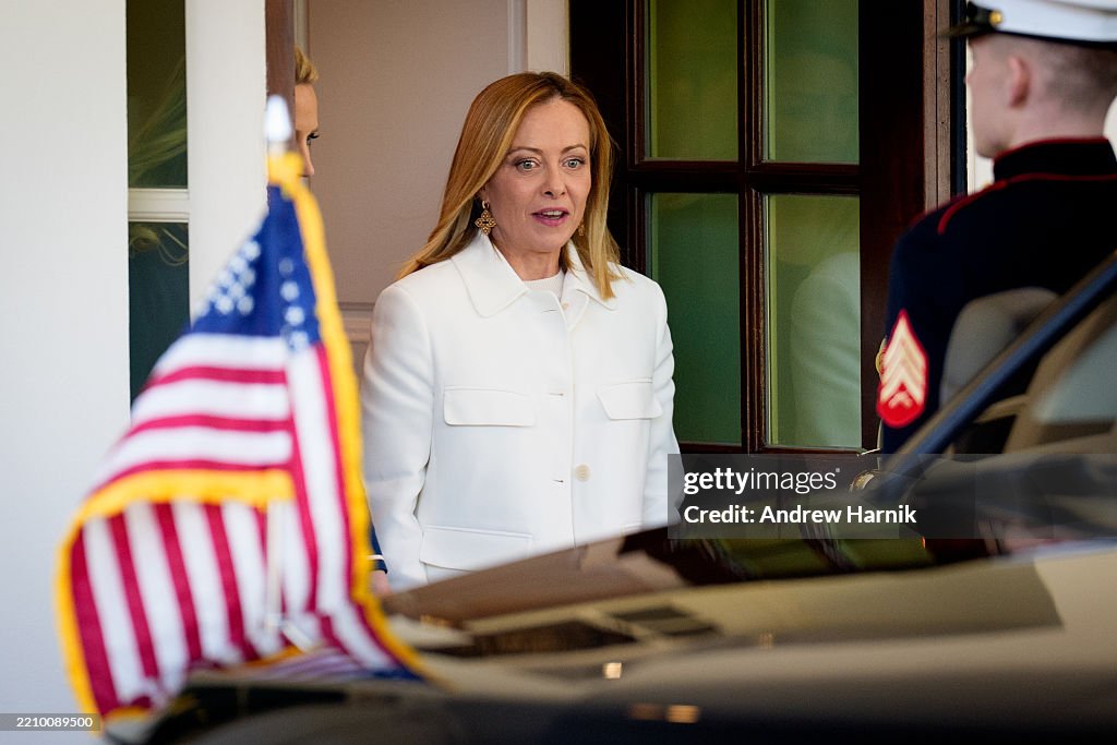 President Trump Meets With Visiting Italian Prime Minister Giorgia Meloni At The White House