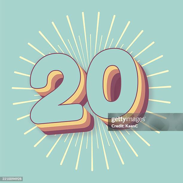 number 20. abstract number template. anniversary number template isolated, anniversary icon label, anniversary symbol vector stock illustration - number 20 stock illustrations