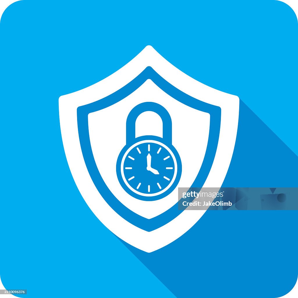 Shield Time Lock Icon Silhouette 1
