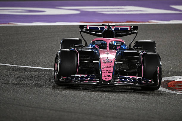 Pierre Gasly of France driving the Alpine F1 A525 Renault on track during the F1 Grand Prix of Bahrain at Bahrain International Circuit on April 13,...
