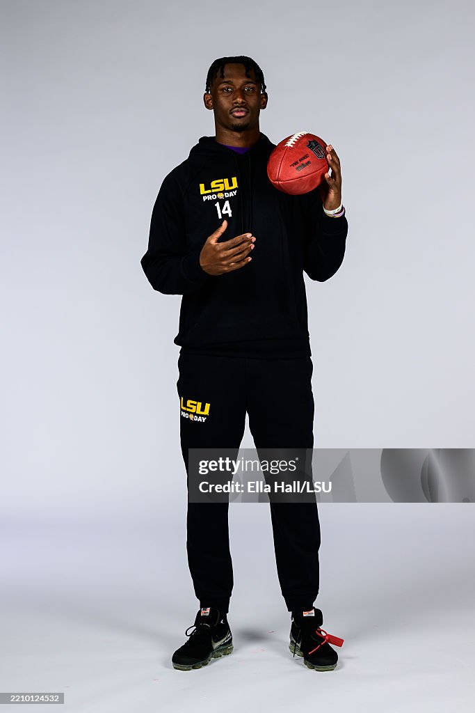 Elzer Lsu Zy Alexander of the LSU Tigers during the 2025 NFL Pro Day photo ...