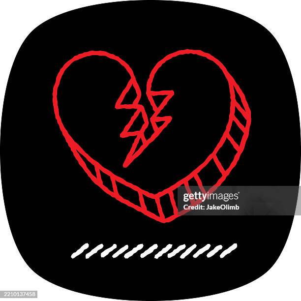 broken heart doodle 3 - marriage counseling stock illustrations