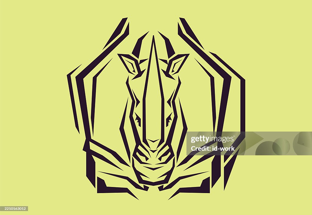 Angry rhinoceros symbol