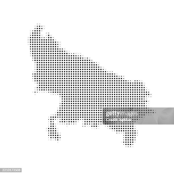 uttar pradesh map of dots on white background - uttar pradesh stock illustrations