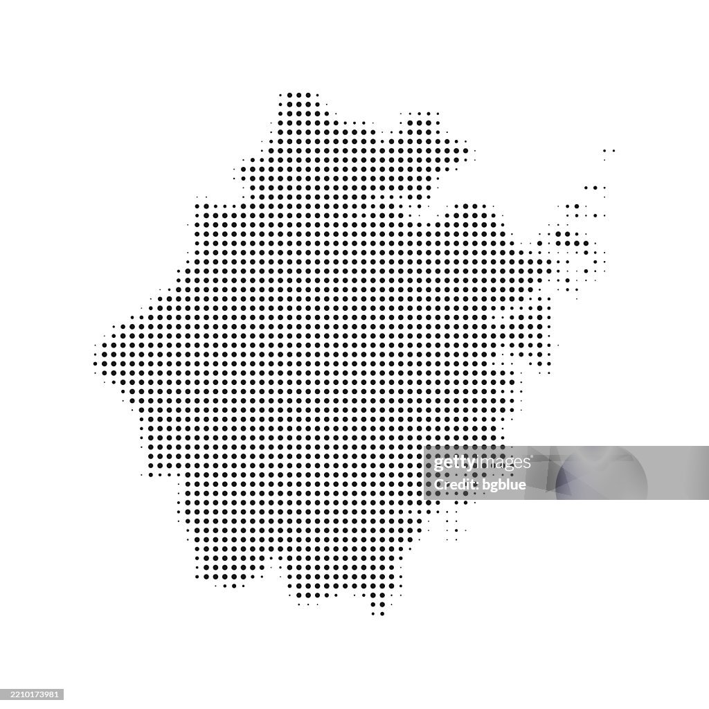 Zhejiang map of dots on white background