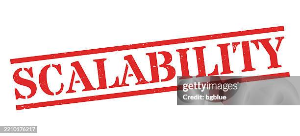 scalability - red rubber stamp on blank background - postage scale stock illustrations