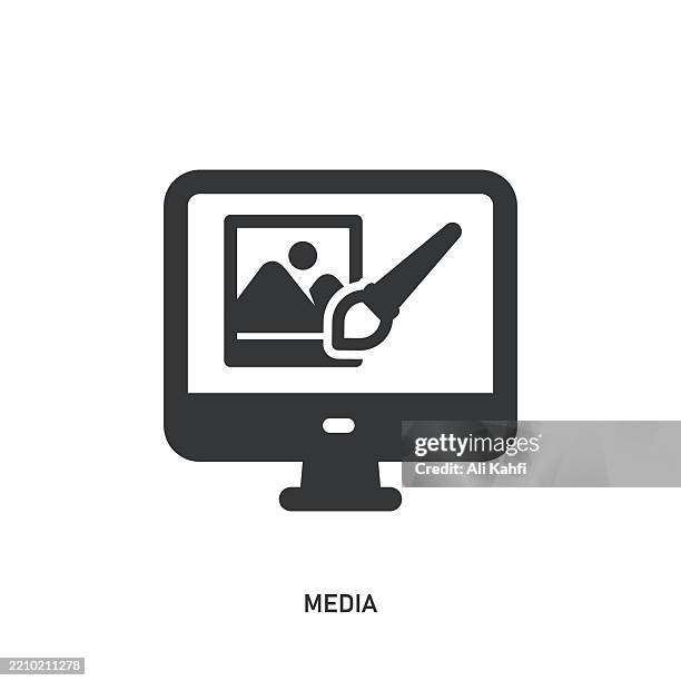 media glyph solid icon. solid icon that can be applied anywhere, simple, pixel perfect and modern style. - operating system stock illustrations