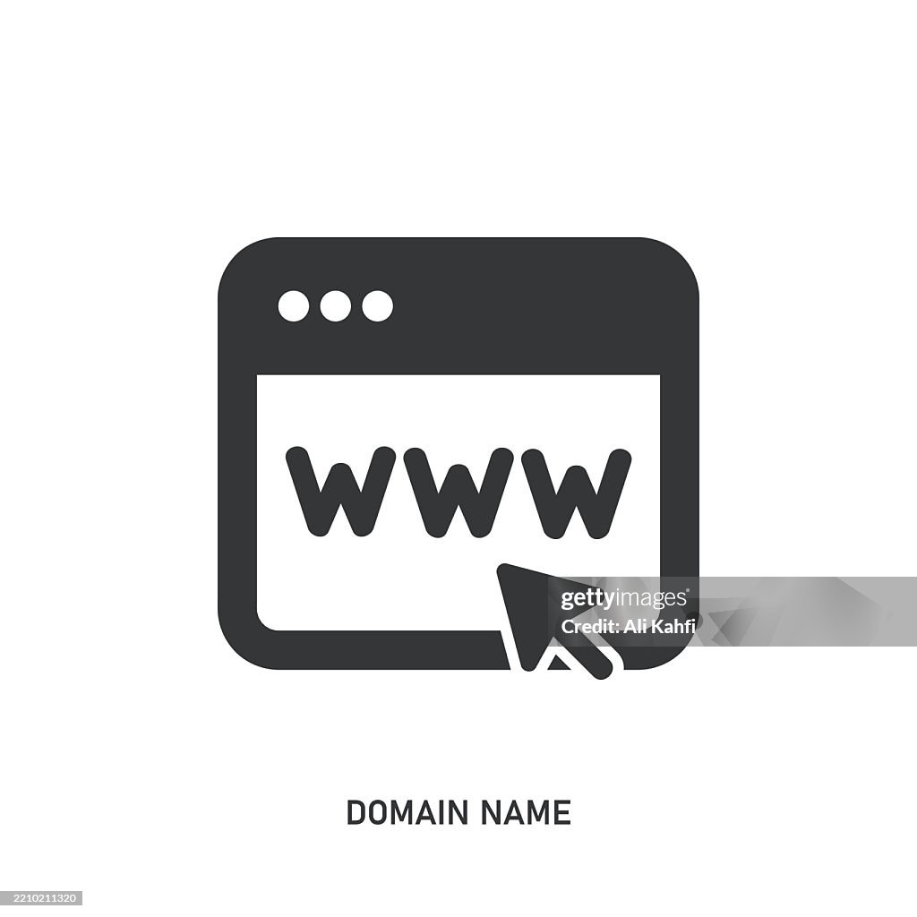 Domain Name glyph solid icon. Solid icon that can be applied anywhere, simple, pixel perfect and modern style.
