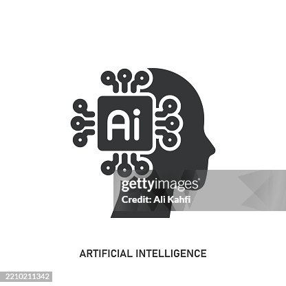 Artificial Intelligence glyph solid icon. Solid icon that can be applied anywhere, simple, pixel perfect and modern style. Artificial Intelligence glyph solid icon. Solid icon that can be applied anywhere, simple, pixel perfect and modern style.