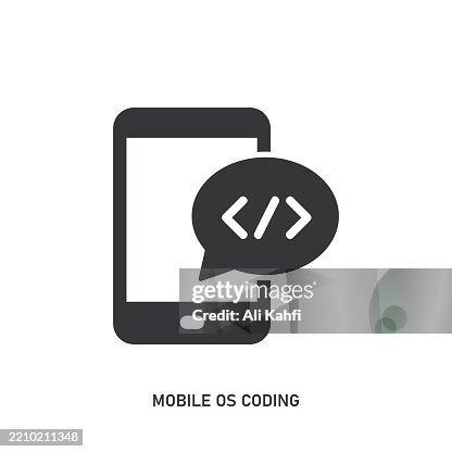 Mobile Os Coding glyph solid icon. Solid icon that can be applied anywhere, simple, pixel perfect and modern style. Mobile Os Coding glyph solid icon. Solid icon that can be applied anywhere, simple, pixel perfect and modern style.
