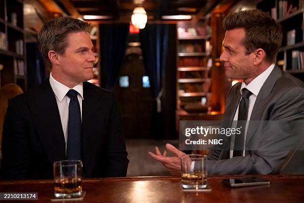Bat Signals" Episode 109 -- Pictured: Stephen Amell as Ted Black, Gabriel Macht as Harvey Specter --