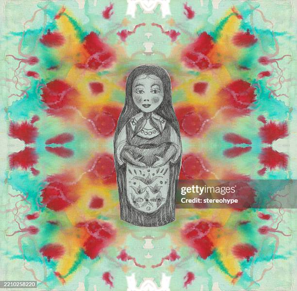 ilustraciones, imágenes clip art, dibujos animados e iconos de stock de patrón de muñeca rusa - cuchara-de-helado