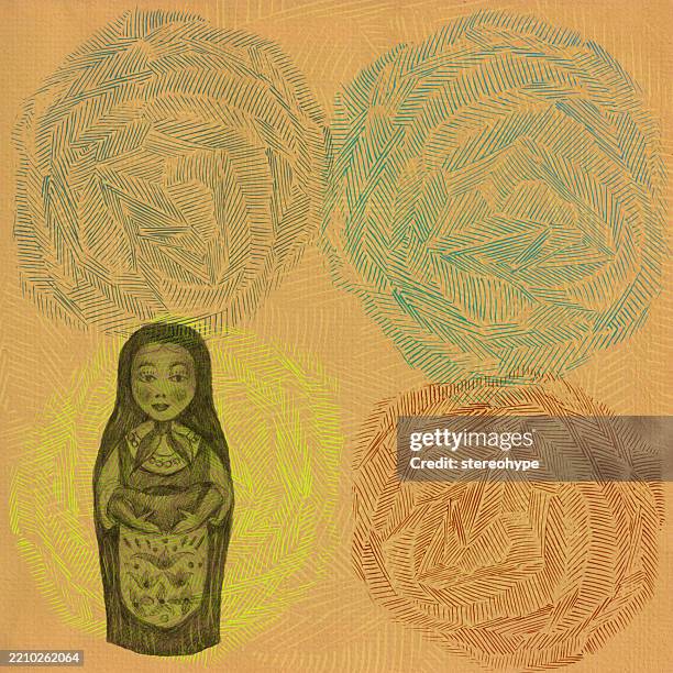 ilustraciones, imágenes clip art, dibujos animados e iconos de stock de muñeca apilable especial - cuchara-de-helado