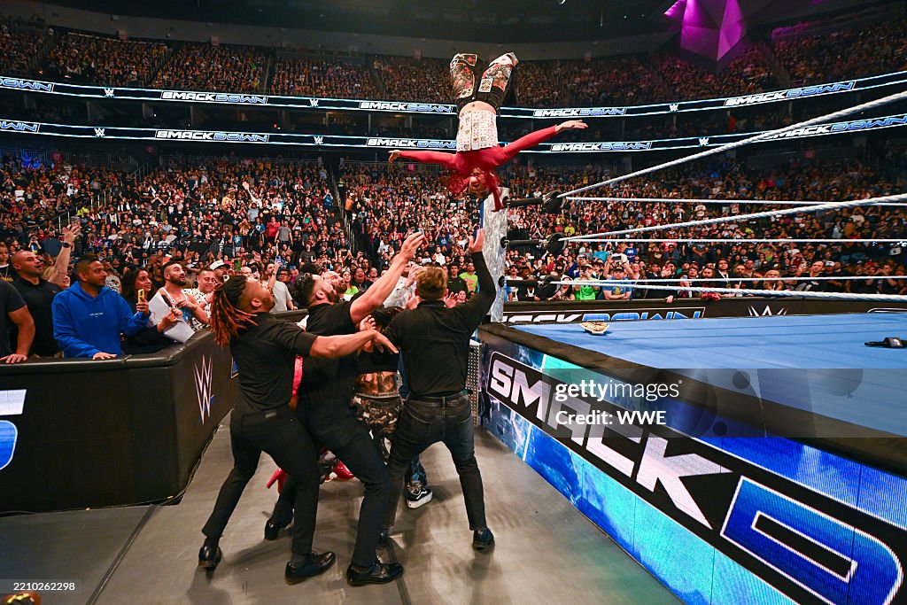 Smackdown Blue Ropes Iyo Sky Jumps off the ropes During Friday night Smackdown at T-Mobile ...