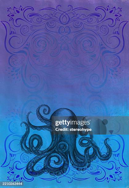 ocean octopus - deep ocean stock illustrations