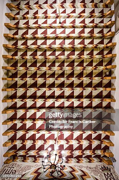 ceiling of "mission dolores" chapel and basilica, part of "mission san francisco de asis" (aka "mission dolores") complex in san francisco, california, usa - spanish-colonial-architecture stock pictures, royalty-free photos & images