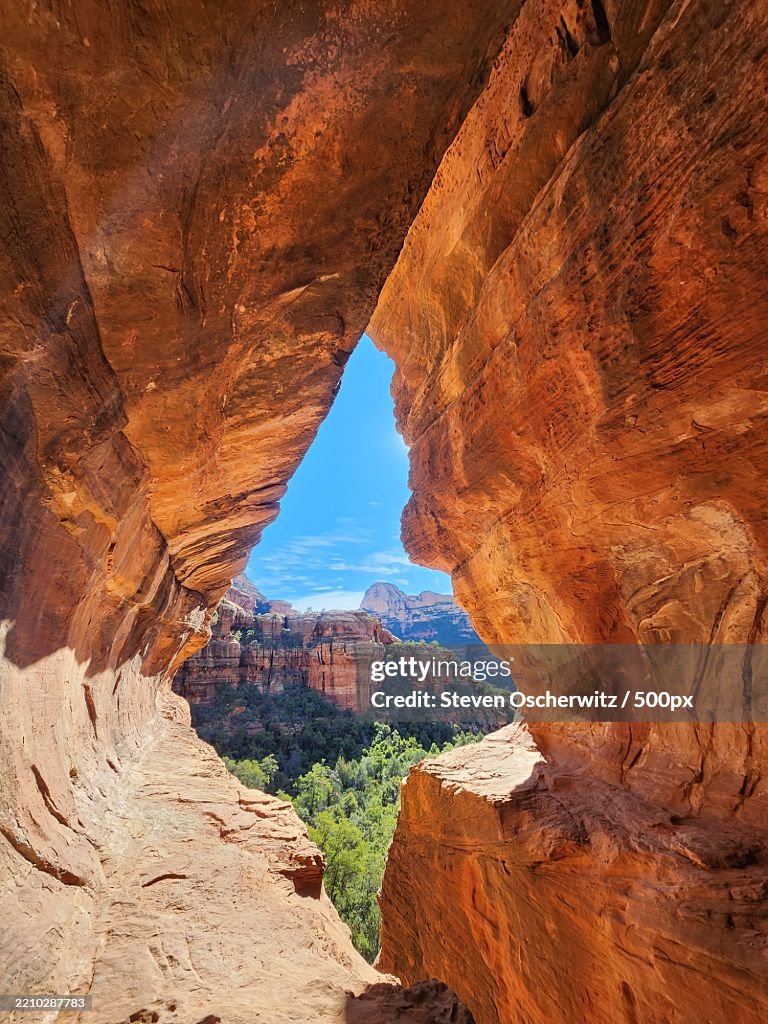 Bright sun with shadow - Subway Cave near Sedona,Arizona