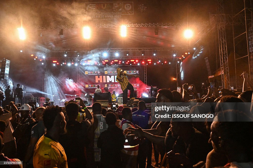 Abdulo Rappare Ivorian Rapper Abdul Rahim Bakayoko, known as Himra, performs during ...