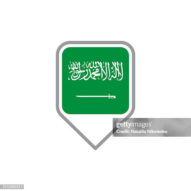 saudi arabia - flag pin square icon. - riyadh stock illustrations