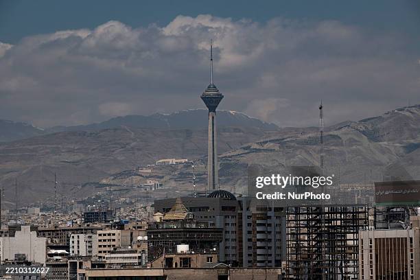 View of the Milad telecommunications tower in downtown Tehran, Iran, on April 19 coincides with the second round of Iran and United States nuclear...