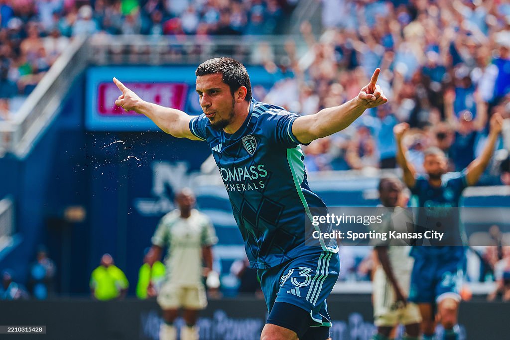 Shapi 394 Shapi Suleymanov of Sporting Kansas City celebrates after scoring the ...