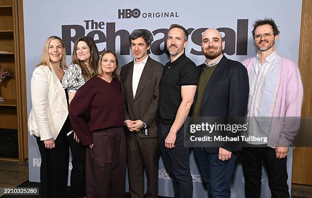 Christie Smith, Carrie Kemper, Amy Gravitt, Nathan Fielder, Dan McManus, Eric Notarnicola and Dave Paige attend HBO's "The Rehearsal" S2 premiere...