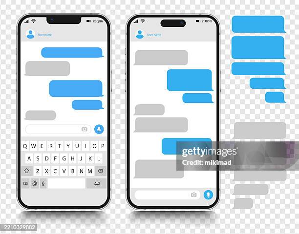 illustrations, cliparts, dessins animés et icônes de text messaging. smartphone, mobile phone template realistic vector illustration. speech bubble. discussion - message sms