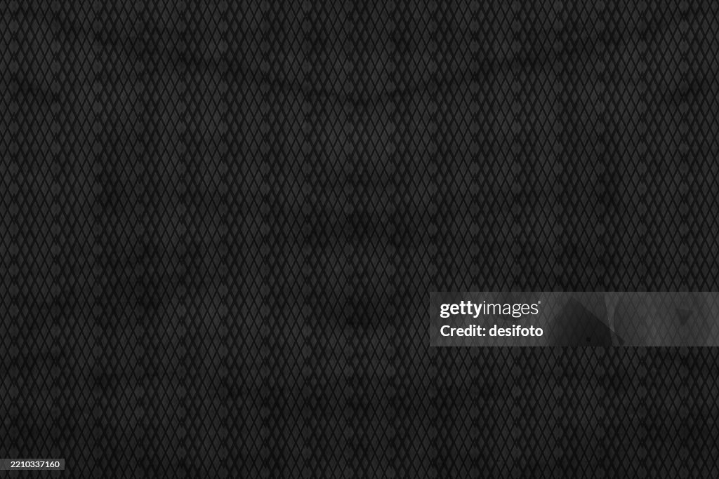 Blank black dark gray horizontal vector grayscale background with symmetrical intricate mesh pattern design all over full frame