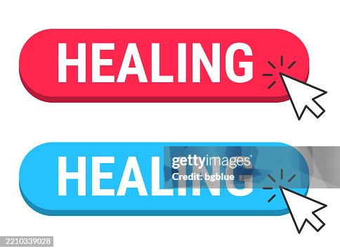 Heal Button Healing Red And Blue Buttons With Cursor On White Background High-Res ...