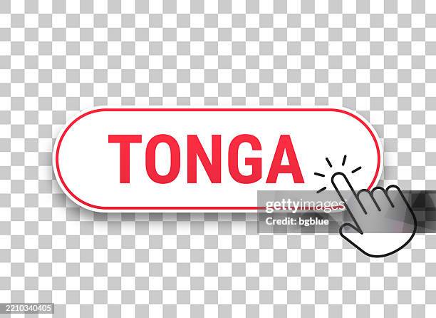 tonga - 3d click web button with hand cursor on blank background - tonga stock illustrations