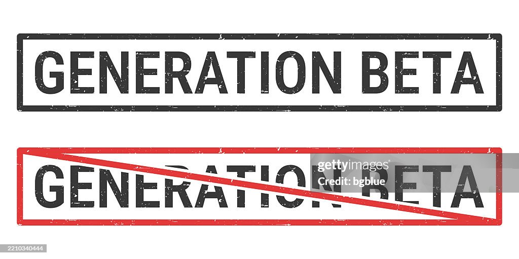 Generation Stamp Generation Beta Rubber Stamps With Crossed Out Stamp On White ...