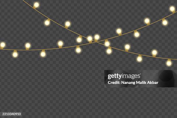chrismas lights with transparent background - string lights transparent stock illustrations