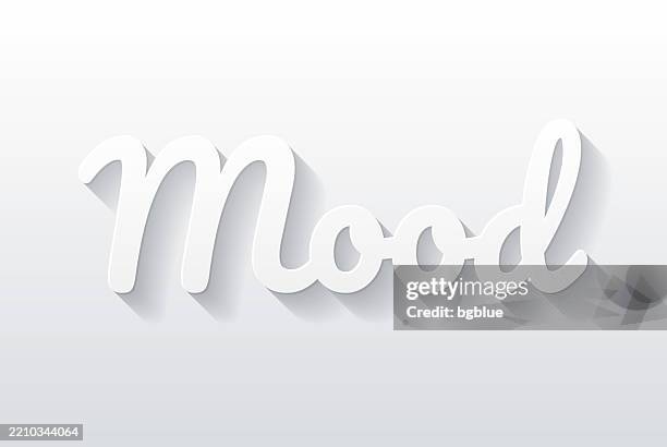 mood - flat design with paper cut effect on blank background - mood board vector stock illustrations