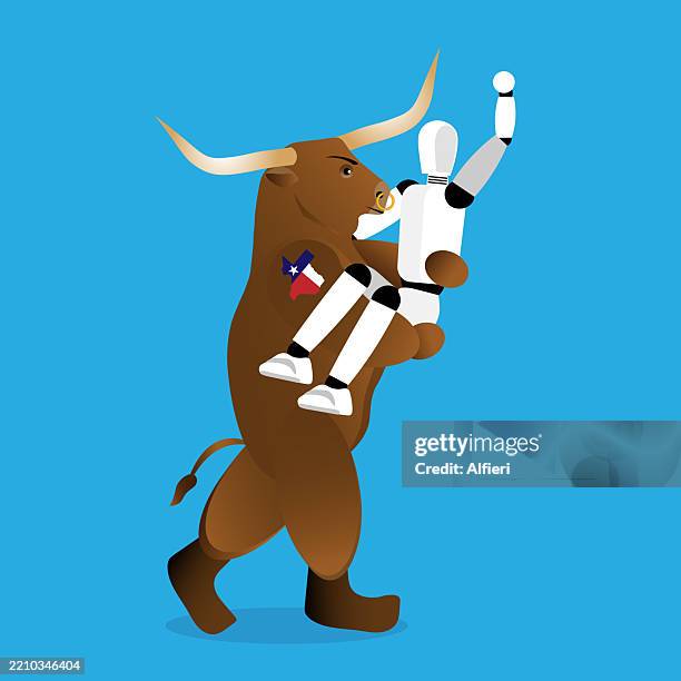 ai technology in texas - beef cattle stock illustrations