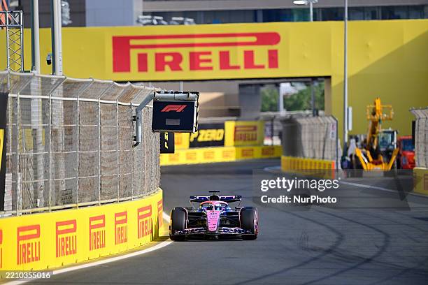 Pierre Gasly of the Alpine F1 Team runs during the qualifying of the Saudi Arabia GP, the 5th round of the Formula 1 World Championship, at the...