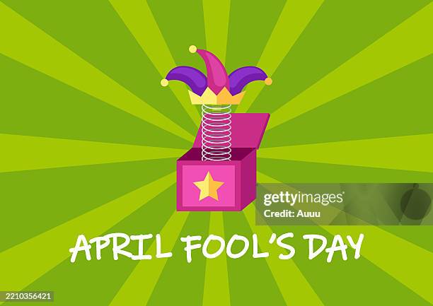 april fools' day concept - jester hat icon stock illustrations