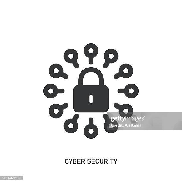 cyber security glyph solid icon. solid icon that can be applied anywhere, simple, pixel perfect and modern style. - software development manager stock illustrations