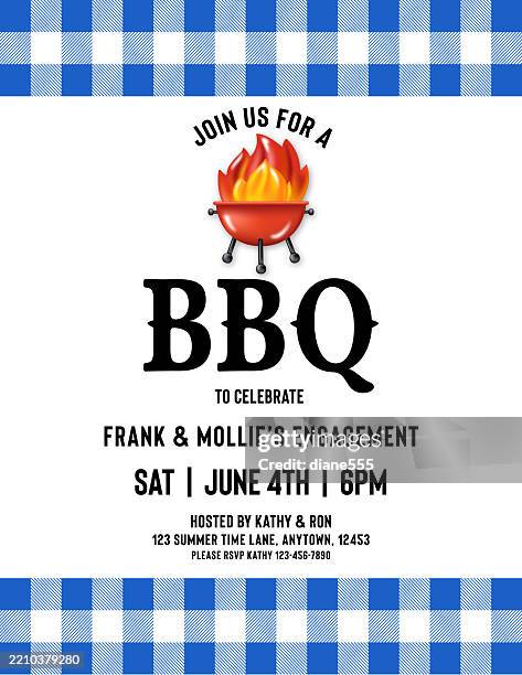 bbq party invitation template - family reunion stock illustrations