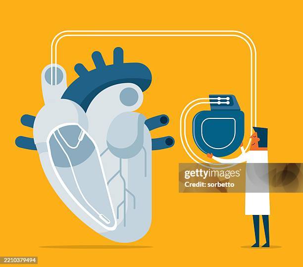 heart pacemaker - male doctor - aorta stock illustrations